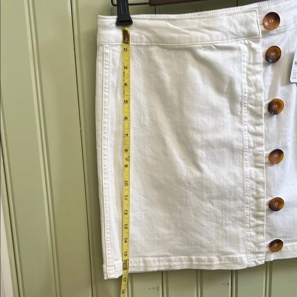 Free People NWT White Button-Front Skirt, Size 12 - Picture 8 of 9